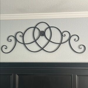 Elegant Black Metal Wall Scroll Decor